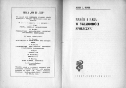 JERZY J. WIATR. NAROD I RASA W SWIADOMOSCI SPOLECZNEJ