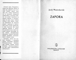 Jacek Wojciechowski. ZAPORA